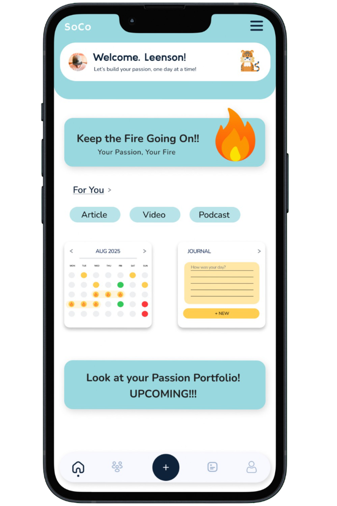 SoCo App Interface Dashboard